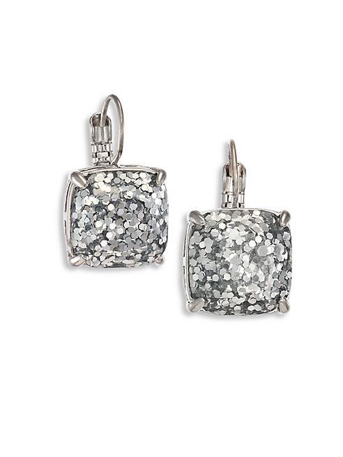 Kate Spade New York - Small Square Glitter Leverback Earrings