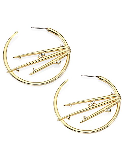 Alexis Bittar - Elements Satelite Crystal Spiked Hoop Earrings/1.75