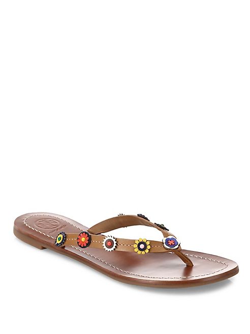 Tory Burch - Marguerite Terra Leather Thong Sandals