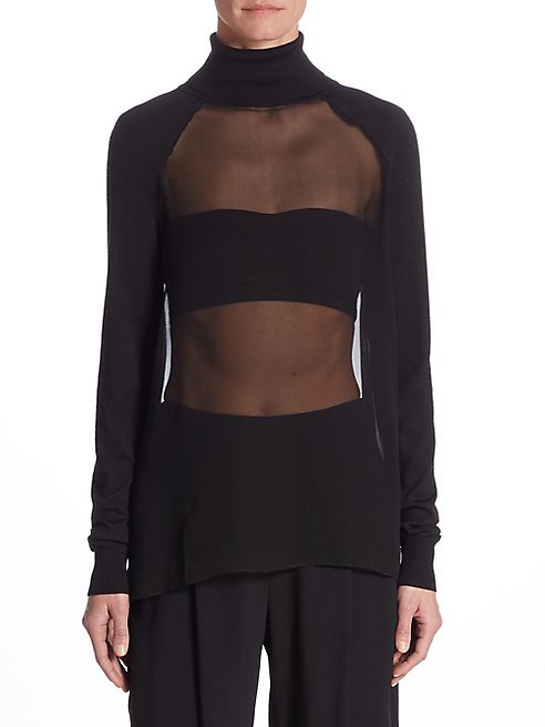 Ralph Lauren Collection - Silk-Blend Sheer Top