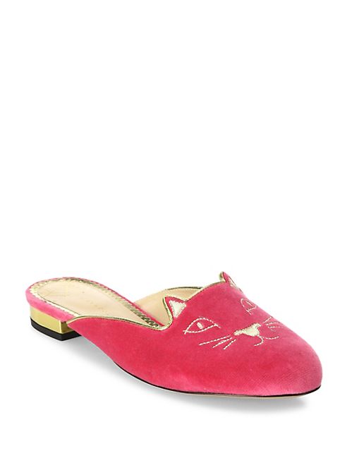 Charlotte Olympia - Kitty Velvet Mules