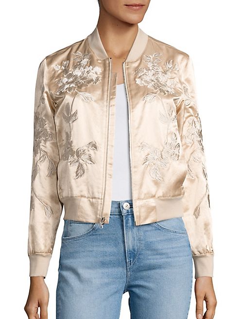 3x1 - Suka Embroidered Satin Bomber Jacket