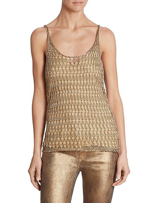 Ralph Lauren Collection - Metallic Crochet Tank Top