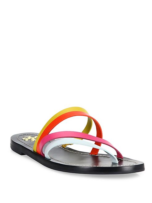 Tory Burch - Patos Multicolor Leather Slides