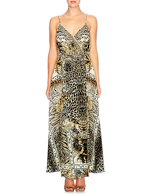 Camilla - Chinese Whispers Spirit Animal Silk Wrap Gown