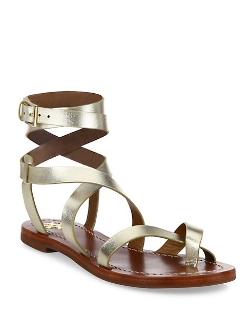 Tory Burch - Patos Leather Wrap Sandals