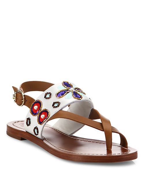 Tory Burch - Estella Leather Slingback Sandals