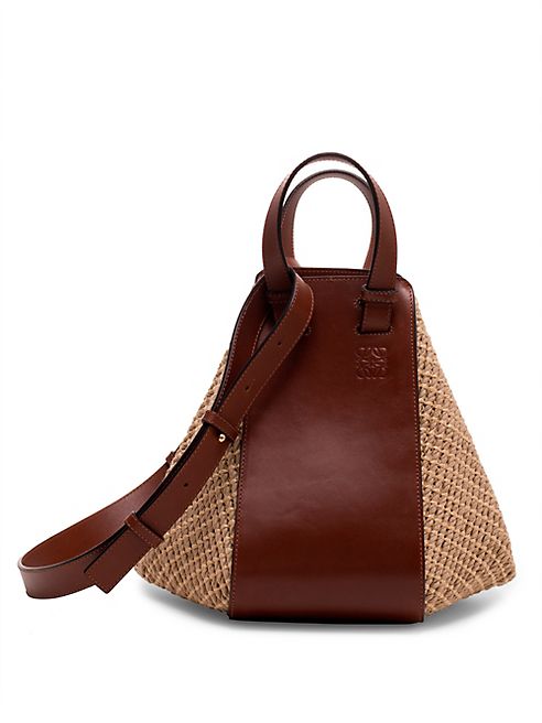 LOEWE - Hammock Small Leather & Raffia Bag