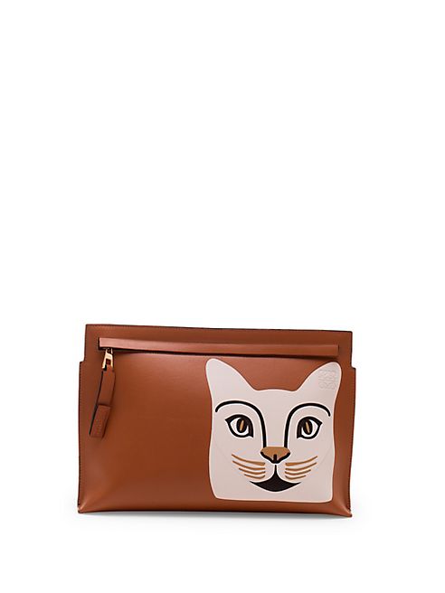 LOEWE - Cat T Leather Pouch