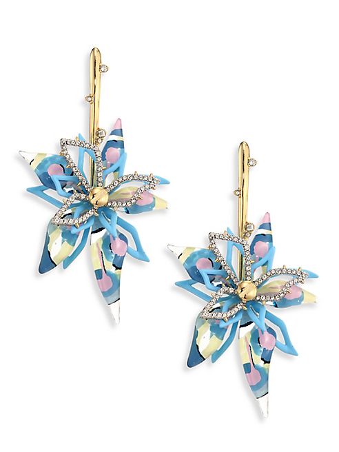 Alexis Bittar - Lucite Large Abstract Poppy-Print Flower Earrings