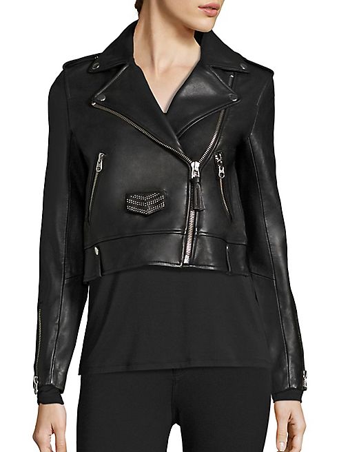 Mackage - Cropped Leather Studded Jacket