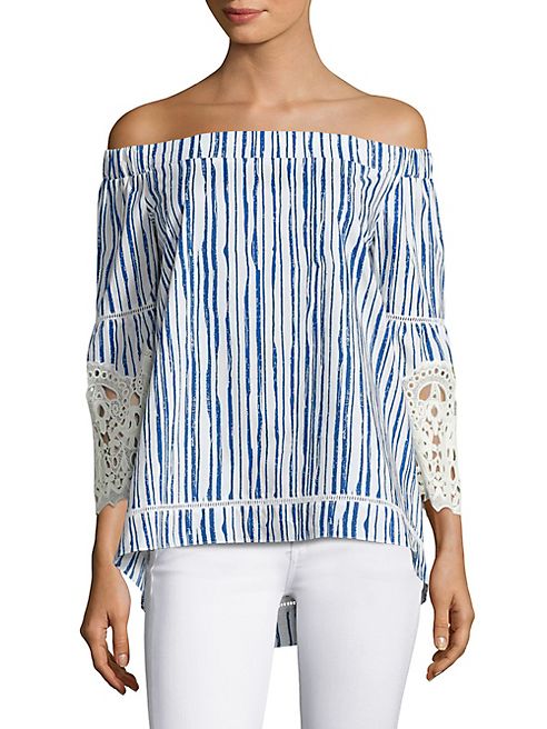 KOBI HALPERIN - Miranda Poplin Off-the-Shoulder Blouse