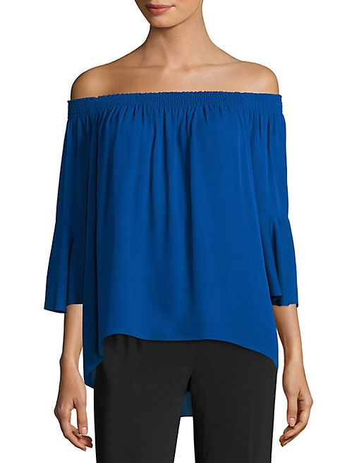 KOBI HALPERIN - Trish Off-the-Shoulder Silk Blouse