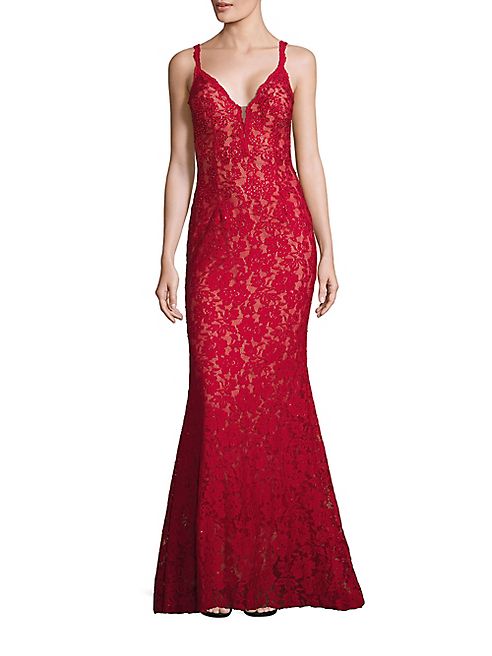 Jovani - Embellished Lace Gown