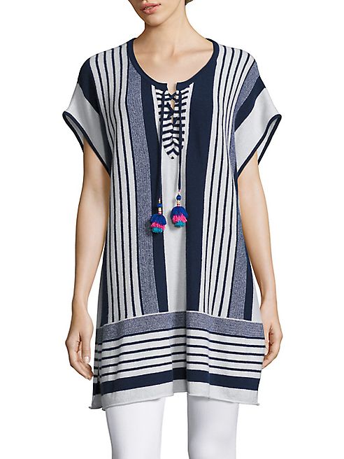 Calypso St. Barth - Saerani Striped Cashmere Tunic Sweater