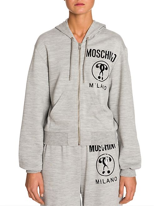 Moschino - Hooded Zip Logo Sweatshirt