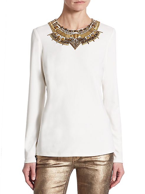 Ralph Lauren Collection - Beaded Long Sleeve Top