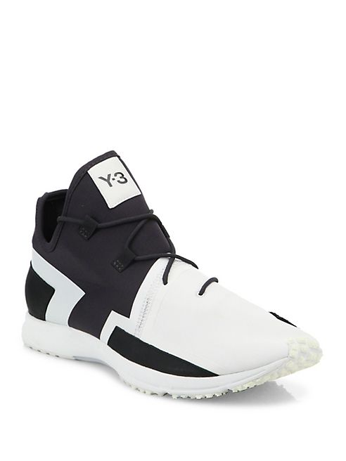 Y-3 - Suede & Leather Blend Sneakers