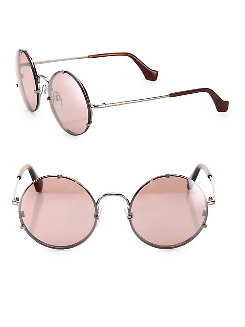 Balenciaga - 55MM Mirrored Round Sunglasses