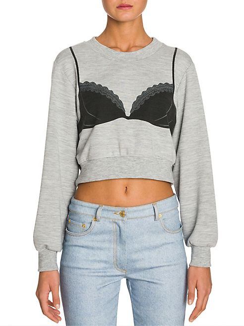 Moschino - Cropped Bra Sweatshirt