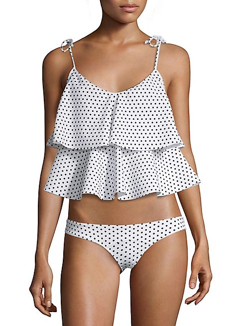 Lisa Marie Fernandez - Imaan Polka Dot Ruffle Bonded Bikini