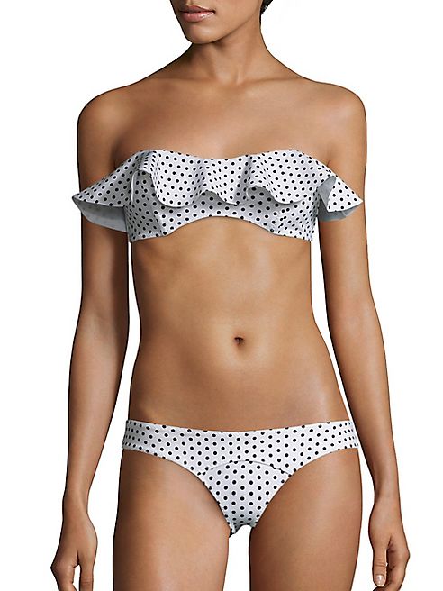 Lisa Marie Fernandez - Two-Piece Natalie Flounced Polka Dot Bikini