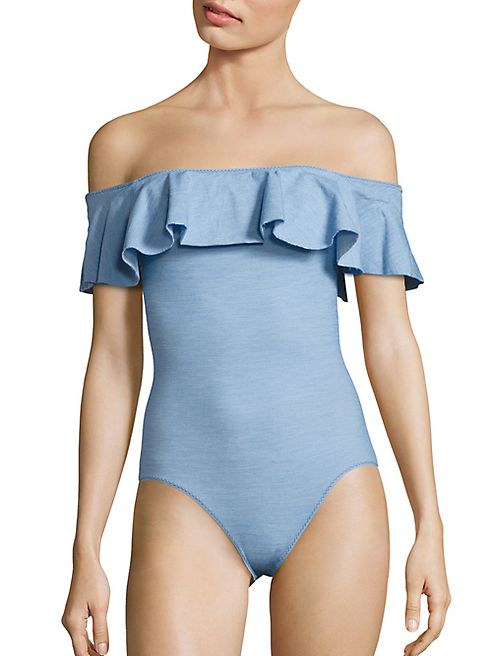 Lisa Marie Fernandez - Mira Flounce Denim Maillot