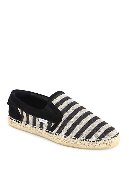 Jimmy Choo - Vlad Striped Canvas Espadrille Slip-Ons