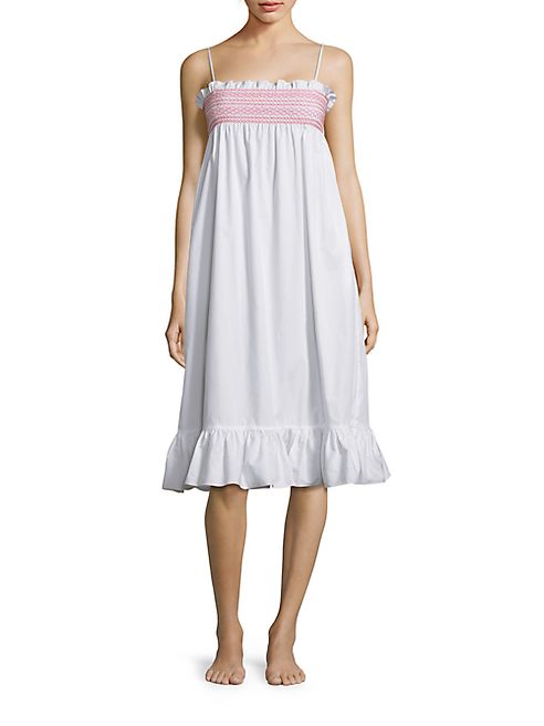 Lisa Marie Fernandez - Selena Smocked Cotton Slip Dress