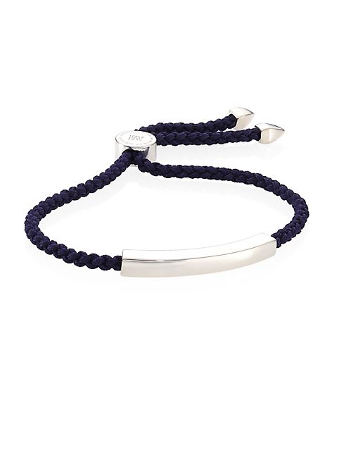 Monica Vinader - Linear Sterling Silver Friendship Bracelet/Navy