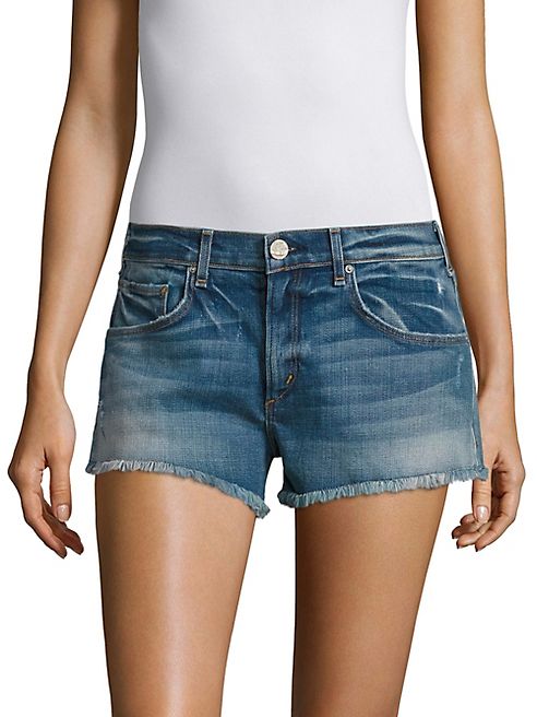 McGuire - Pom-Pom Distressed Cut-Off Denim Shorts