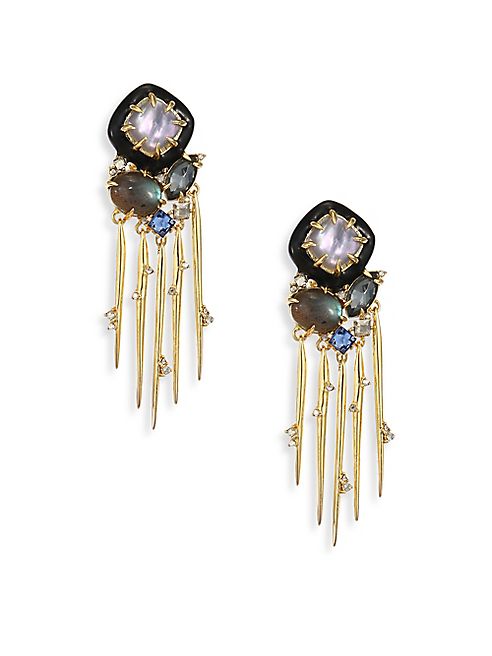 Alexis Bittar - Elements Satelite Spiked Tassel Clip-On Earrings