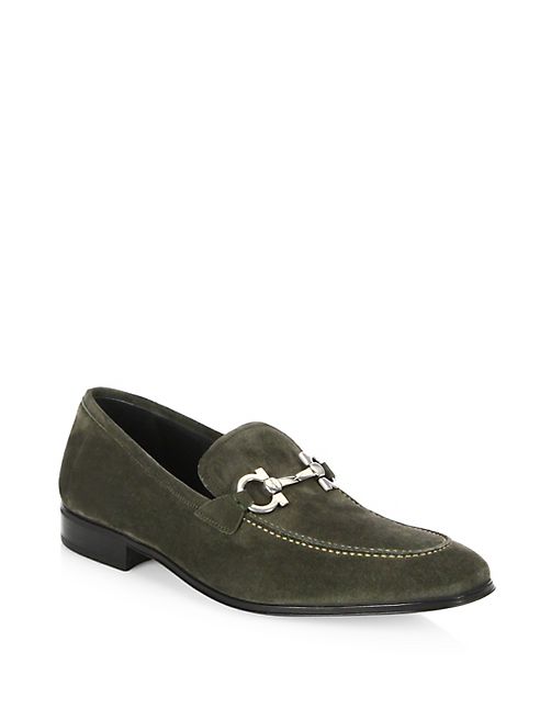 Salvatore Ferragamo - Flori 2 Suede Slip-On Loafers