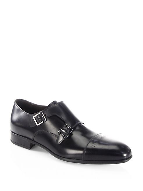 Salvatore Ferragamo - Double Monk-Strap Cap Toe Oxfords