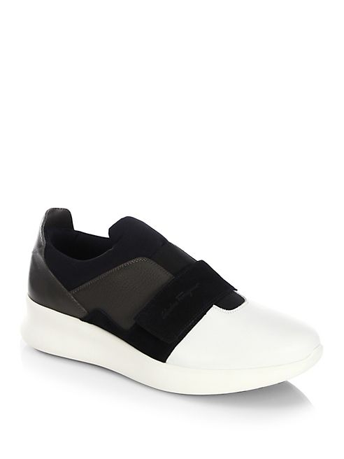 Salvatore Ferragamo - Dion Mixed Media Sneakers