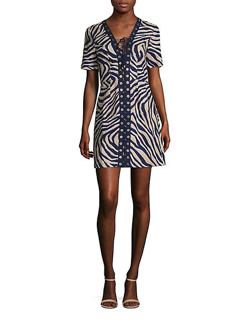 MICHAEL MICHAEL KORS - Quincy Lace-Up Linen Dress