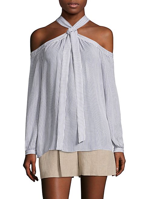 MICHAEL MICHAEL KORS - Pane Cold Shoulder Silk Top