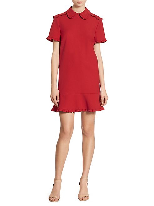 RED Valentino - Ruffled Collared Cady Dress