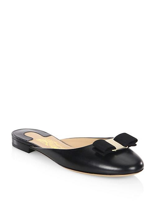 Salvatore Ferragamo - Emile Leather Slide Flats