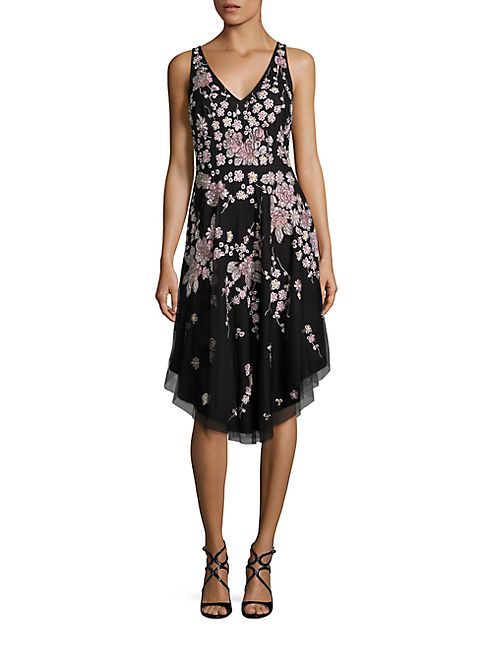 Aidan Mattox - Beaded Floral Dress