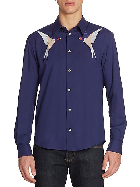 Stella McCartney - Swallow Patchwork Regular-Fit Silk Shirt