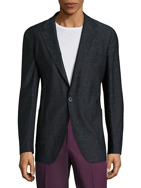 Etro - Giacca Ikat Printed Wool Blend Jacket