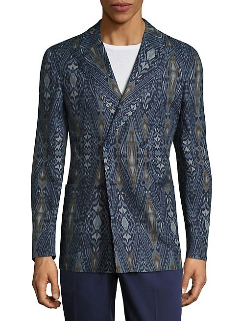 Etro - Ikat Printed Linen Over Jacket