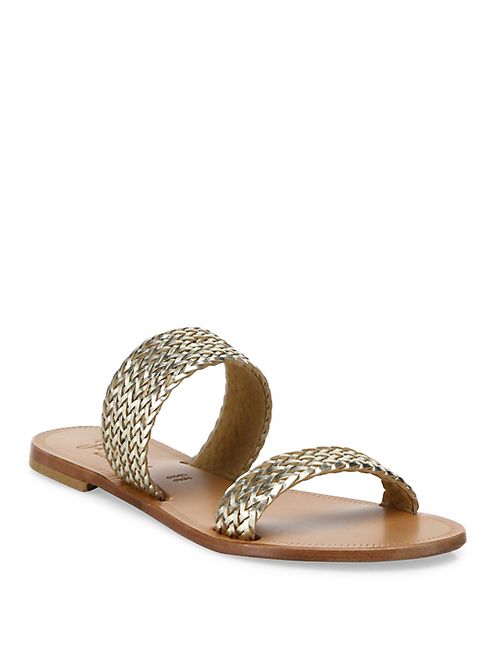 Joie - Sable Woven Metallic Leather Slides