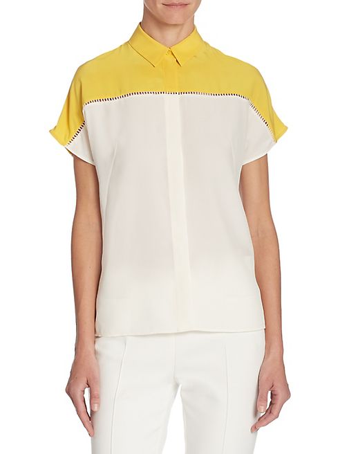 Akris punto - Colorblock Silk Blouse