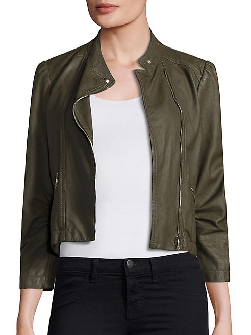 Rebecca Taylor - Garment Washed Leather Moto Jacket