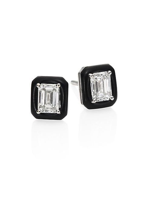 Nikos Koulis - Oui Diamond & Enamel Stud Earrings