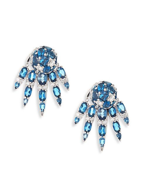 Nikos Koulis - Spectrum Diamond & London Blue Topaz Stud & Ear Jacket Set