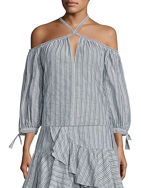 Rebecca Taylor - Striped Off-the-Shoulder Top