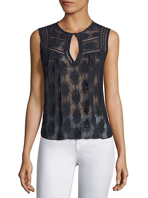 Rebecca Taylor - Selena Embroidered Silk Top